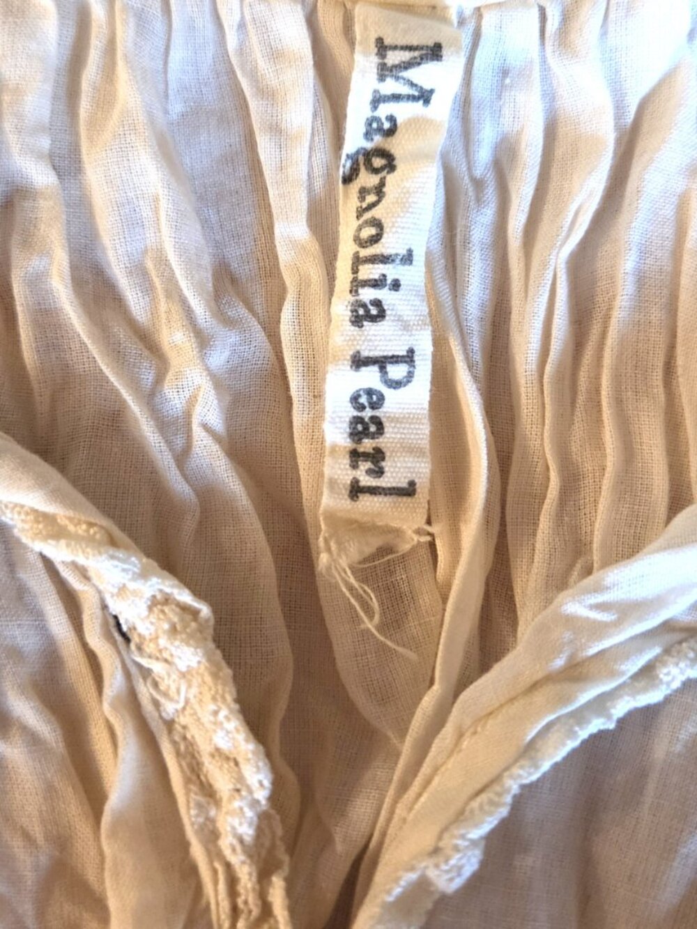 MAGNOLIA PEARL EUROPEAN COTTON IVORY TOP - Picture 7 of 10